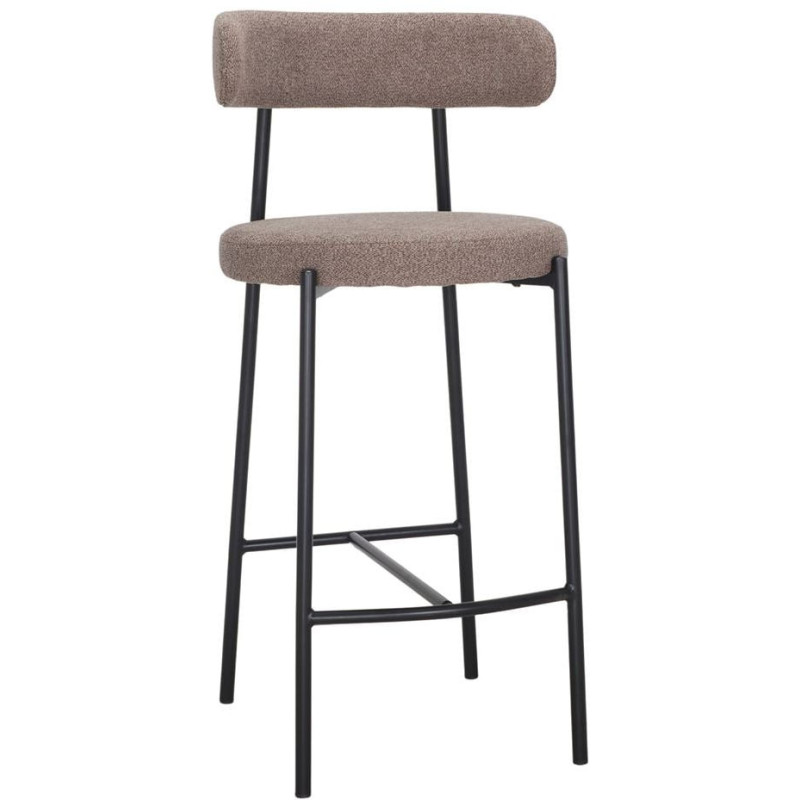Tabouret de bar tissu taupe métal...