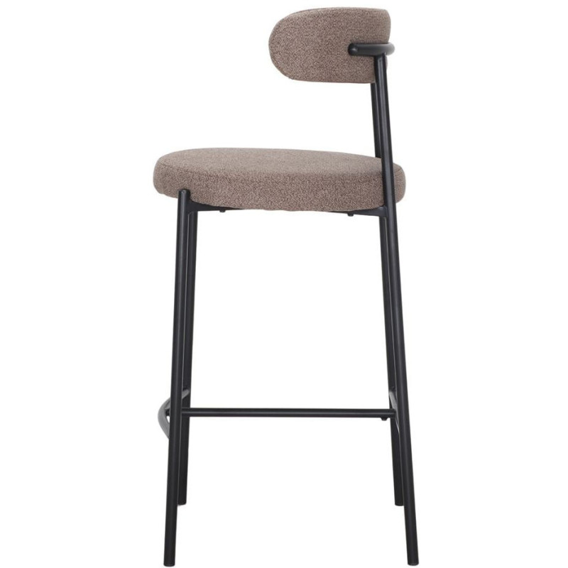 Tabouret de bar tissu taupe métal...