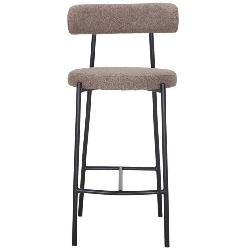 Tabouret de bar tissu taupe métal...