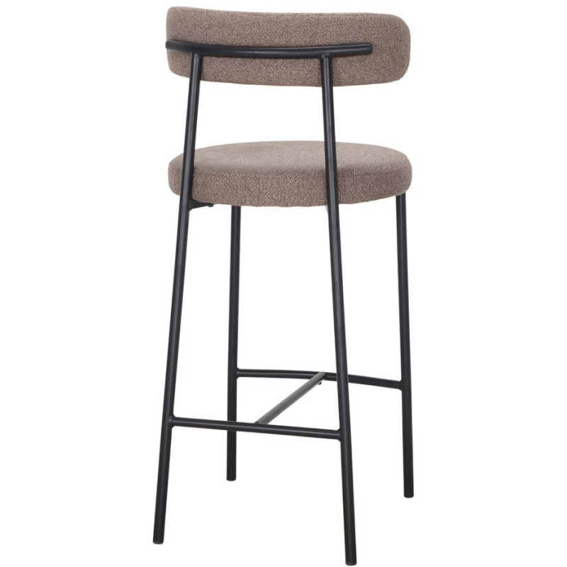 Tabouret de bar tissu taupe métal...