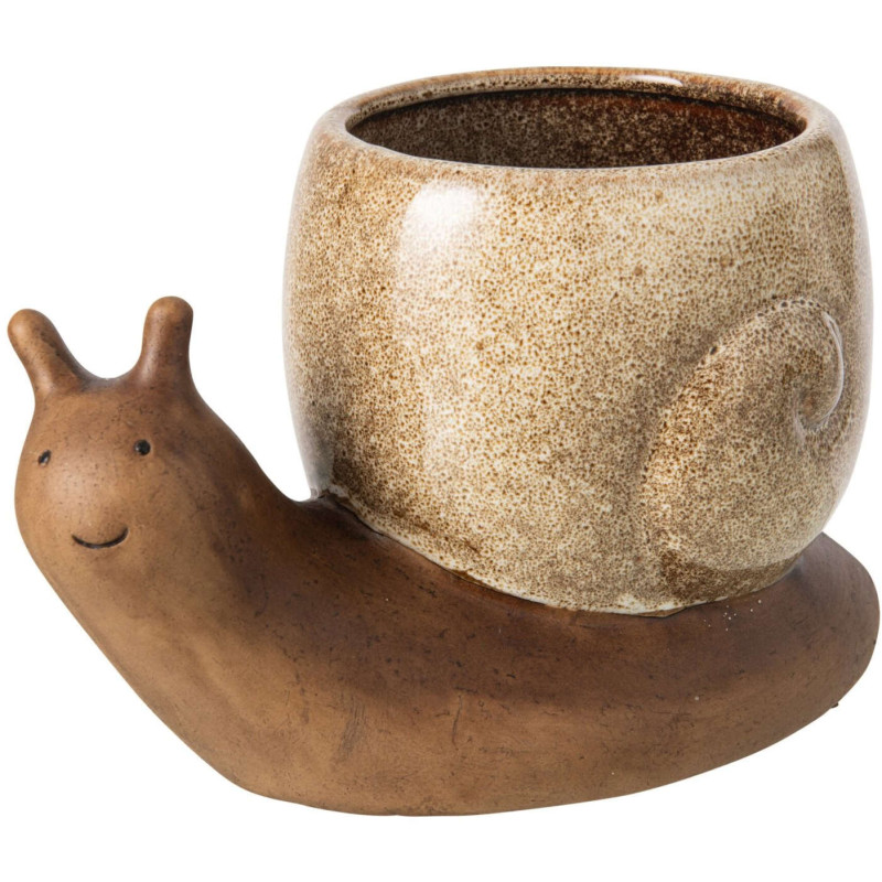 Cache-pot escargot grès marron beige...