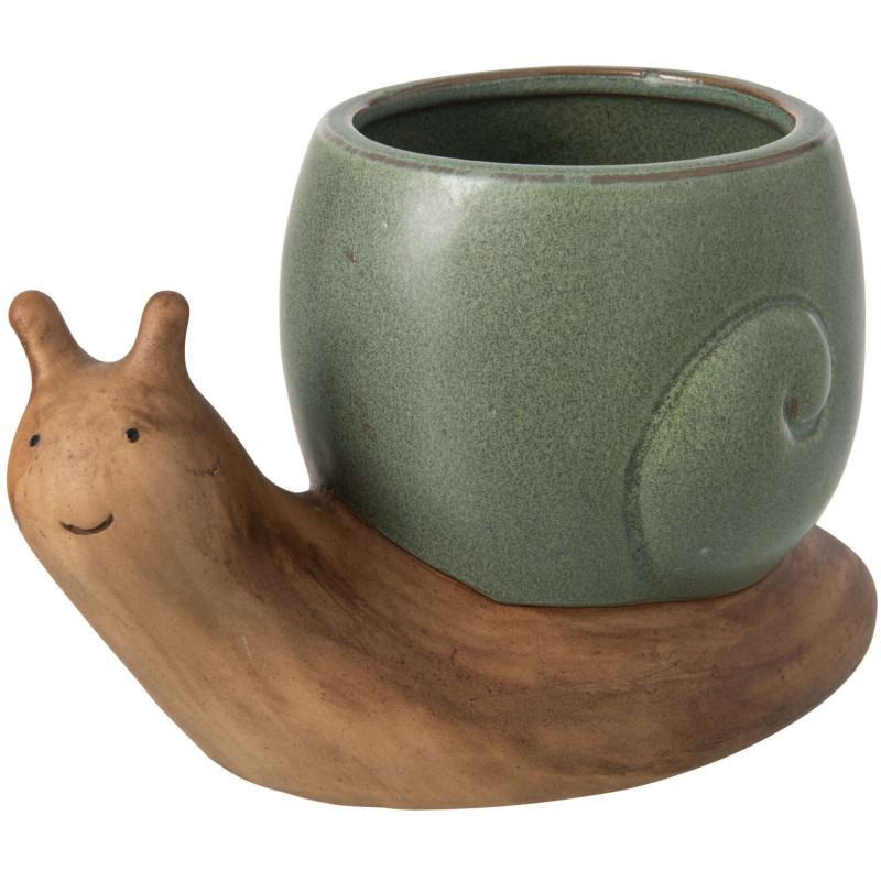 Cache-pot escargot grès vert sauge...