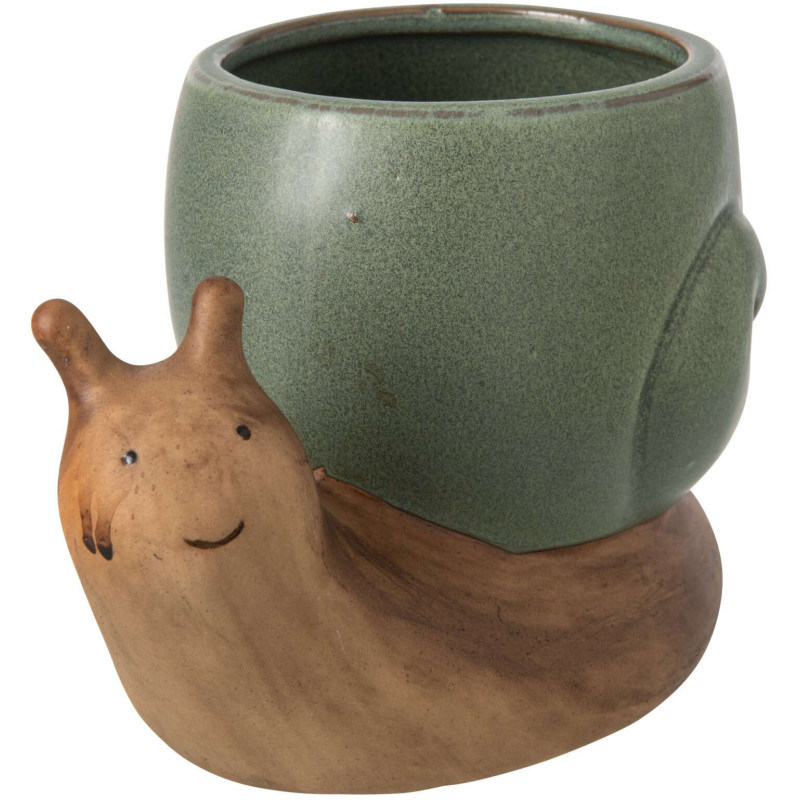 Cache-pot escargot grès vert sauge...