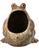 Cache-pot grenouille en grès beige 12x9,5x12,5 cm Bomarzo