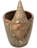 Cache-pot lutin en grès beige 10x11x17 cm Gengenbach