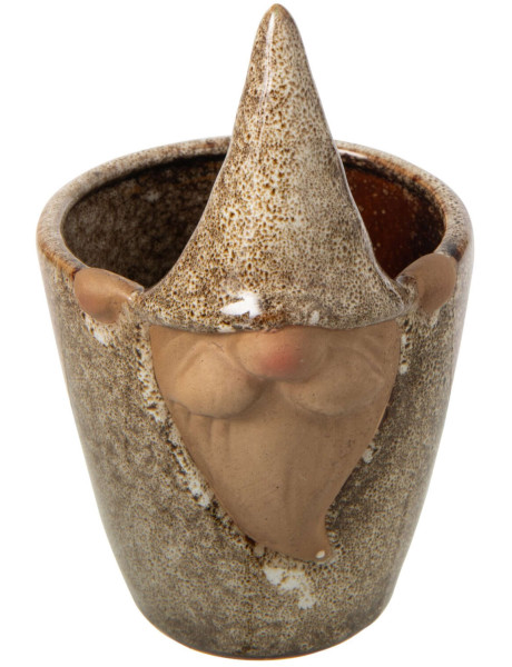 Cache-pot lutin en grès beige 10x11x17 cm Gengenbach
