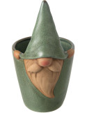 Grand cache-pot lutin en grès vert 13x15x24 cm Gengenbach