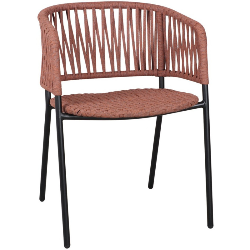 Chaise corde tressée brique métal...