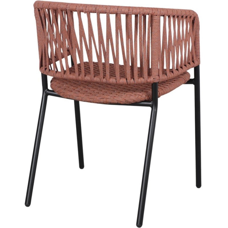Chaise corde tressée brique métal...