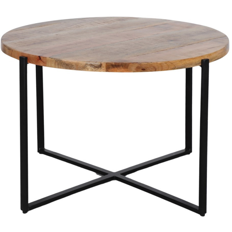 Table basse ronde en bois tropical et...