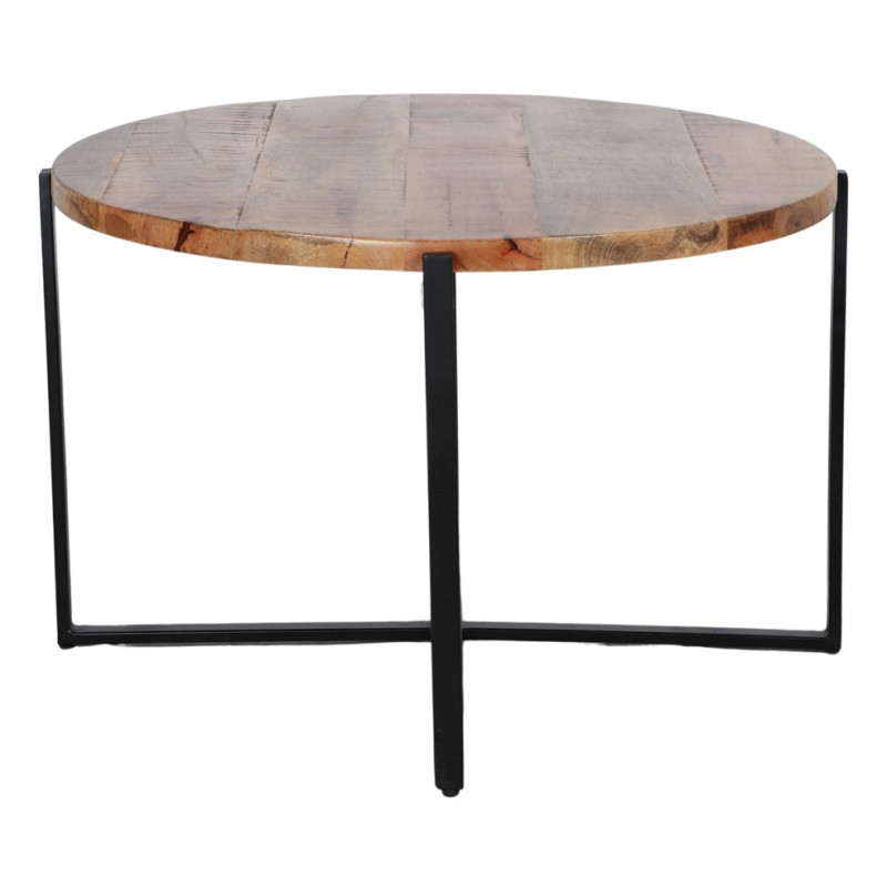 Table basse ronde en bois tropical et...
