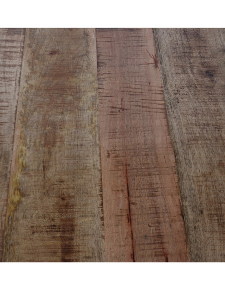 Table basse ronde en bois tropical et métal noir 75x48 cm Marvila