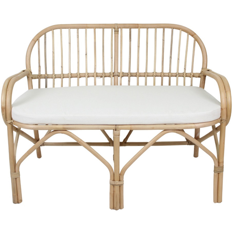 Banc banquette rotin naturel coussin...
