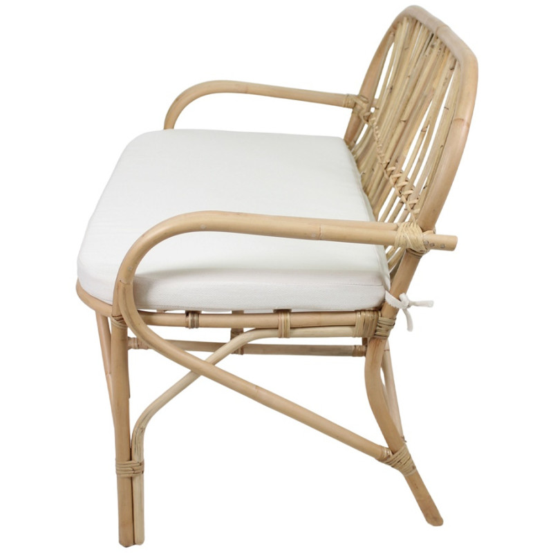 Banc banquette rotin naturel coussin...