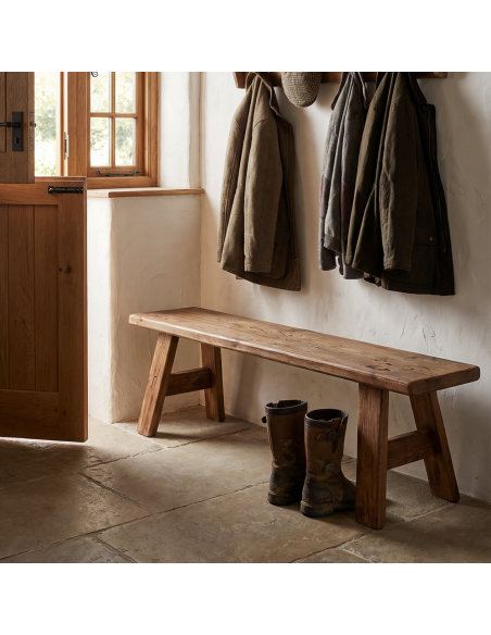 Banc bois recyclé naturel 140x37x40 cm Tavertet