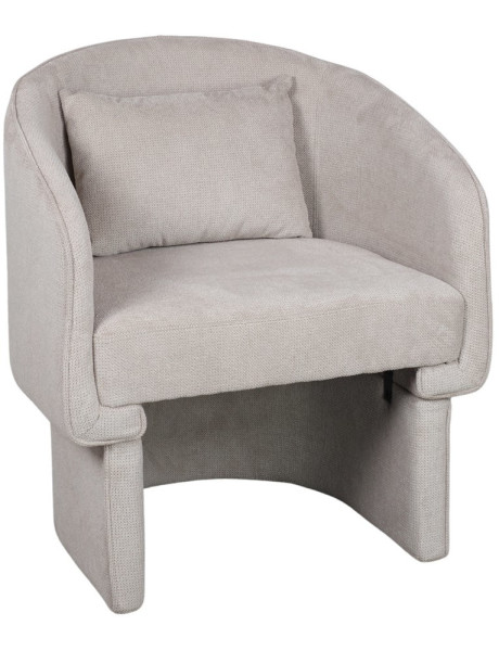 Fauteuil en tissu beige avec coussin Svendborg