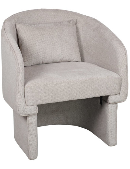 Fauteuil en tissu beige avec coussin Svendborg