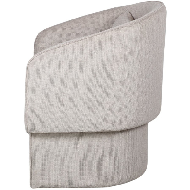 Fauteuil en tissu beige avec coussin...