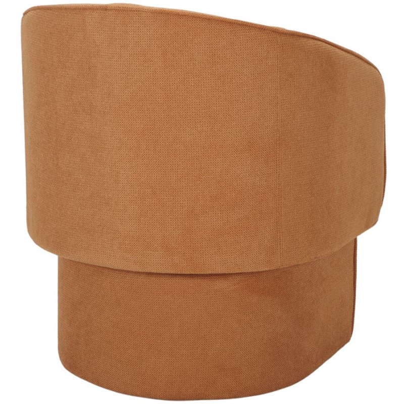 Fauteuil en tissu ocre curry avec...