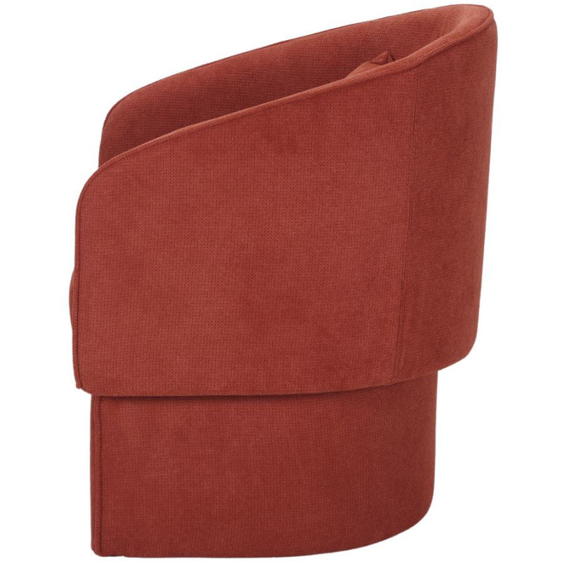 Fauteuil en tissu terracotta avec...