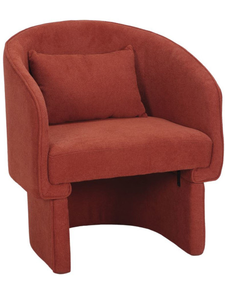 Fauteuil en tissu terracotta avec coussin Svendborg