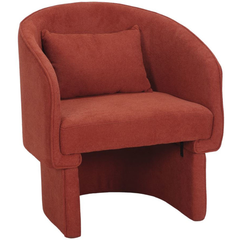 Fauteuil en tissu terracotta avec...