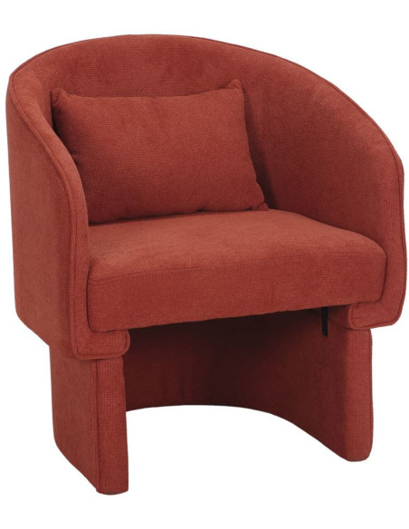 Fauteuil en tissu terracotta avec coussin Svendborg