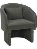 Fauteuil en tissu vert kaki avec coussin Svendborg