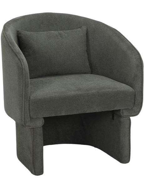 Fauteuil en tissu vert kaki avec coussin Svendborg