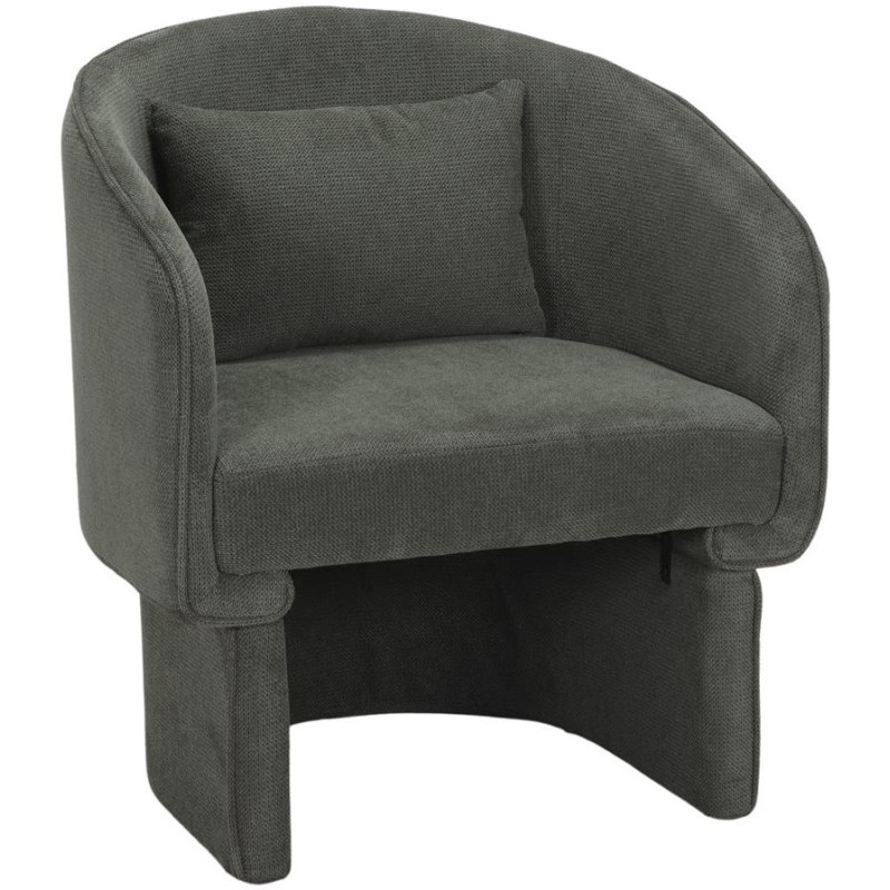 Fauteuil en tissu vert kaki avec...