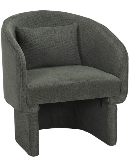 Fauteuil en tissu vert kaki avec coussin Svendborg