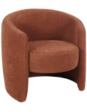 Fauteuil en tissu terracotta arrondi Pitigliano