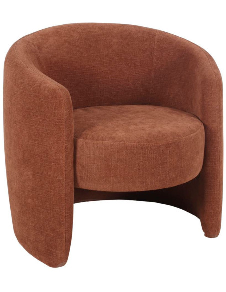 Fauteuil en tissu terracotta arrondi Pitigliano