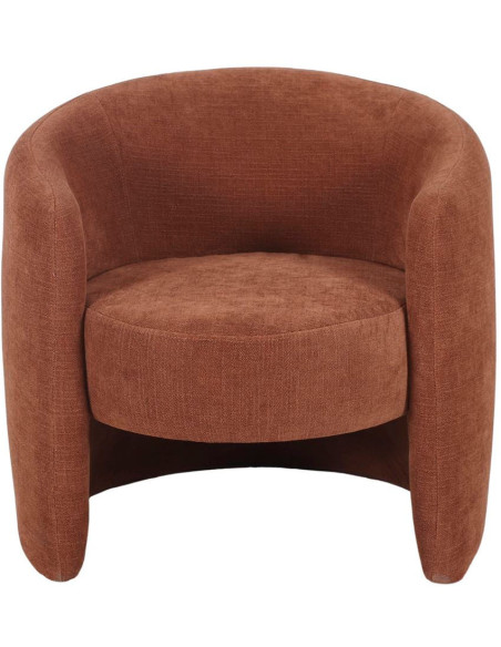 Fauteuil en tissu terracotta arrondi Pitigliano