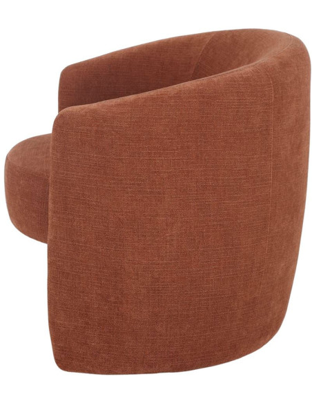 Fauteuil en tissu terracotta arrondi Pitigliano