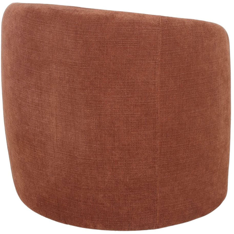 Fauteuil en tissu terracotta arrondi...