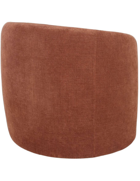 Fauteuil en tissu terracotta arrondi Pitigliano