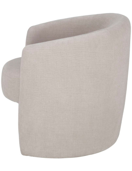 Fauteuil en tissu ivoire arrondi Pitigliano
