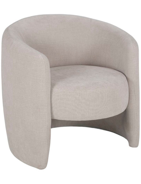 Fauteuil en tissu ivoire arrondi Pitigliano