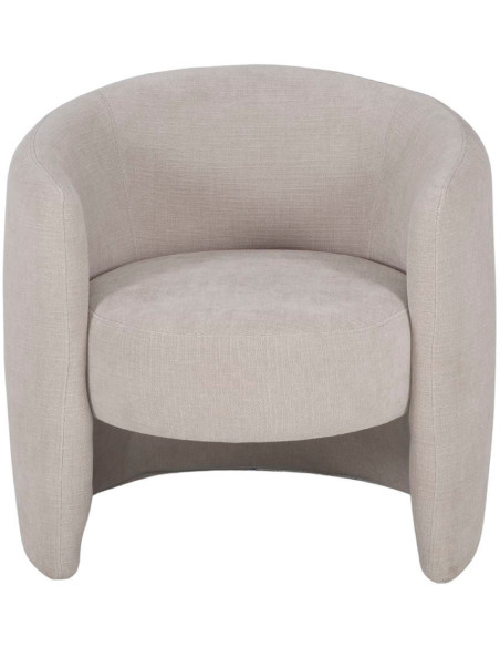 Fauteuil en tissu ivoire arrondi Pitigliano