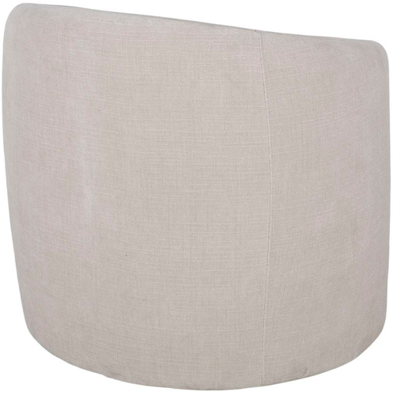 Fauteuil en tissu ivoire arrondi...