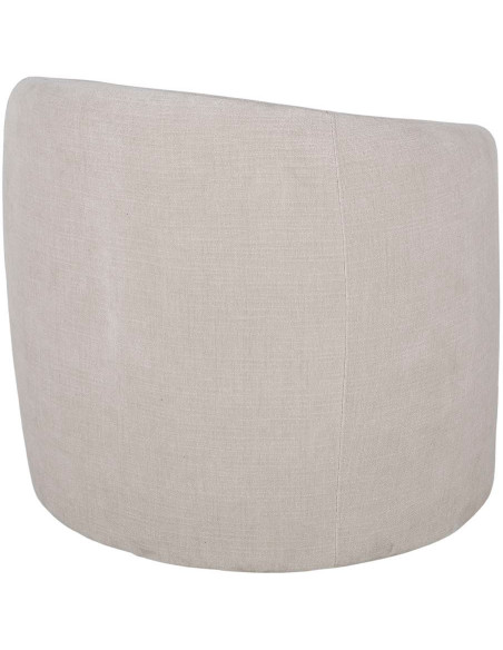 Fauteuil en tissu ivoire arrondi Pitigliano