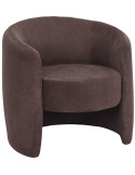 Fauteuil en tissu taupe arrondi Pitigliano