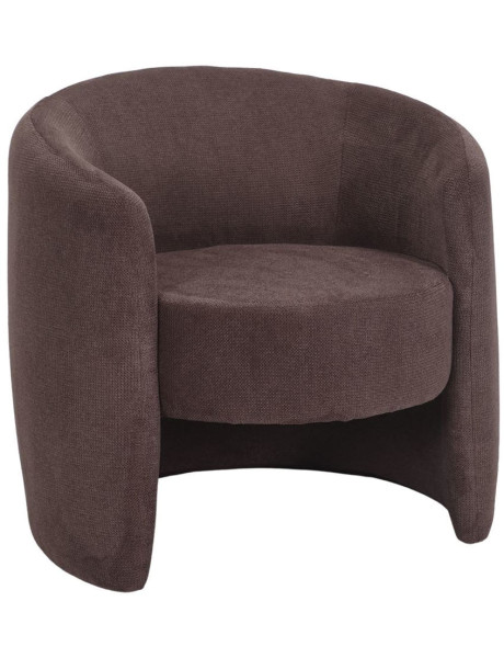 Fauteuil en tissu taupe arrondi Pitigliano