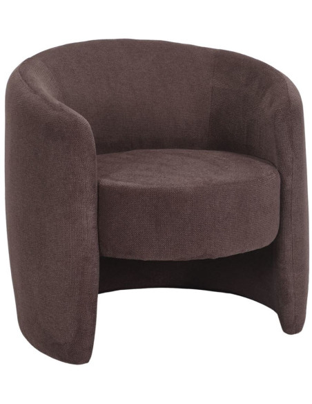Fauteuil en tissu taupe arrondi Pitigliano