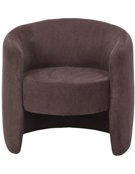 Fauteuil en tissu taupe arrondi Pitigliano
