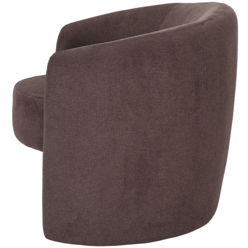 Fauteuil en tissu taupe arrondi...