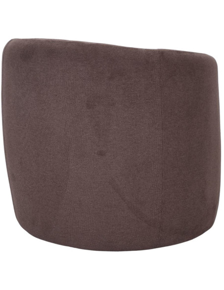 Fauteuil en tissu taupe arrondi Pitigliano