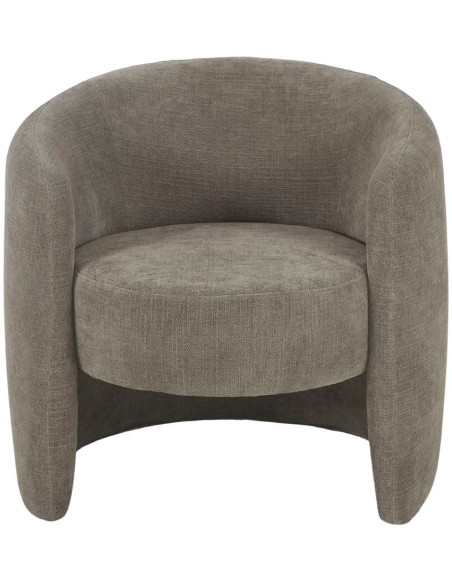 Fauteuil en tissu vert olive arrondi Pitigliano