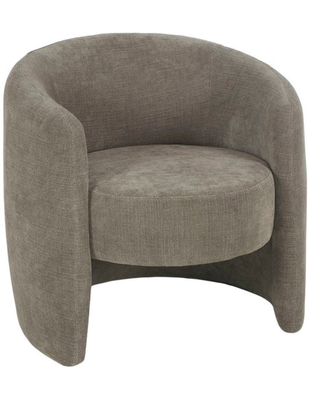 Fauteuil en tissu vert olive arrondi Pitigliano
